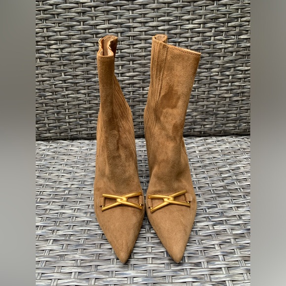 Veronica Beard Suede Booties in Camel - Size 8 - - Picture 1 of 8